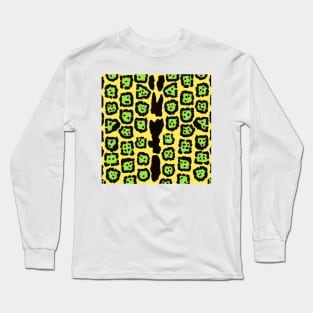 Jaguar Pattern in Lime-Lemon Long Sleeve T-Shirt